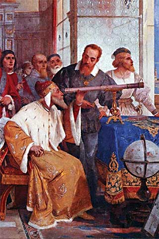 Galileo Galilei zeigt dem Doge von Venedig, wie man das Teleskop benutzt